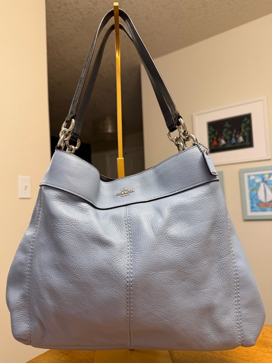 Coach Handbags - Rare Coach Light Blue and Navy Lexy Bag f38991